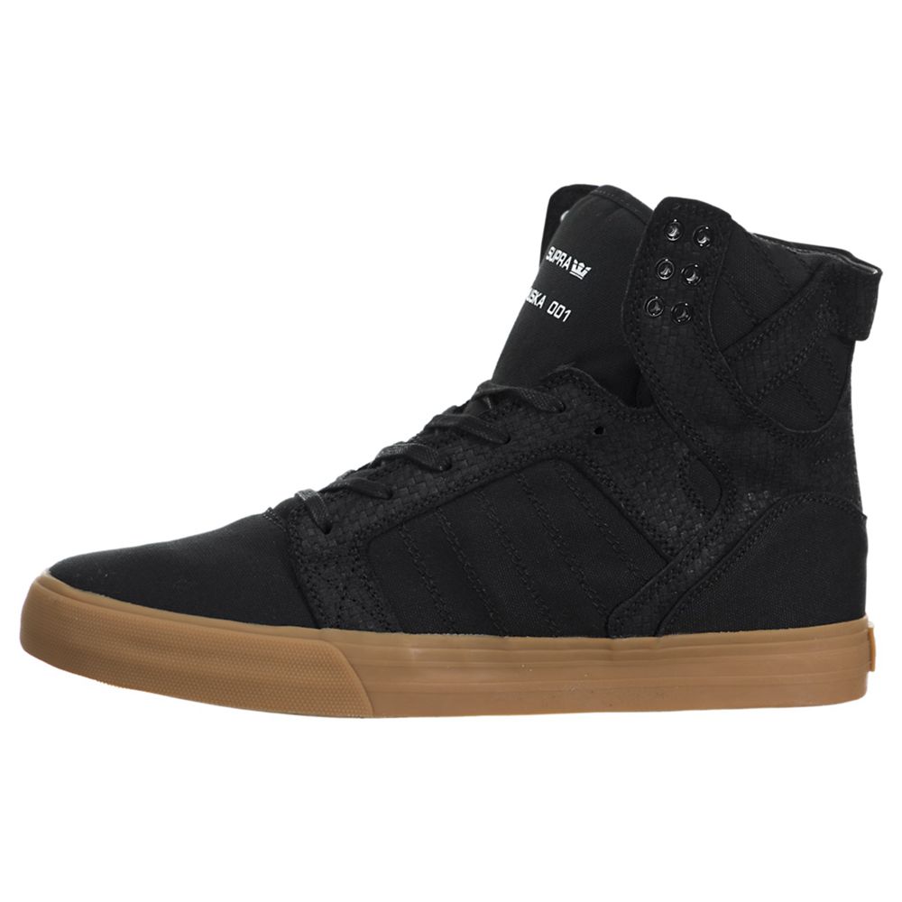 Baskets Montantes Supra SkyTop Noir Black/Gum Homme | RTT-10669238